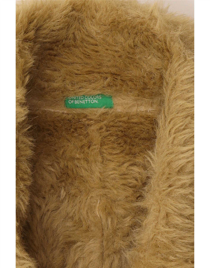 Benetton Damen Sherpa Jacke IT 46 Large Grün Polyester
