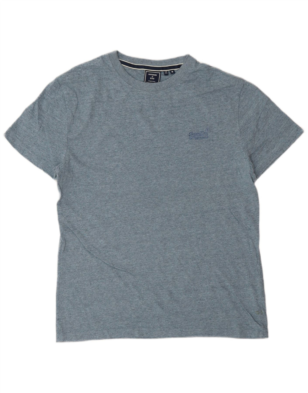 SUPERDRY Herren T-Shirt-Oberteil aus mittelblauer Baumwolle