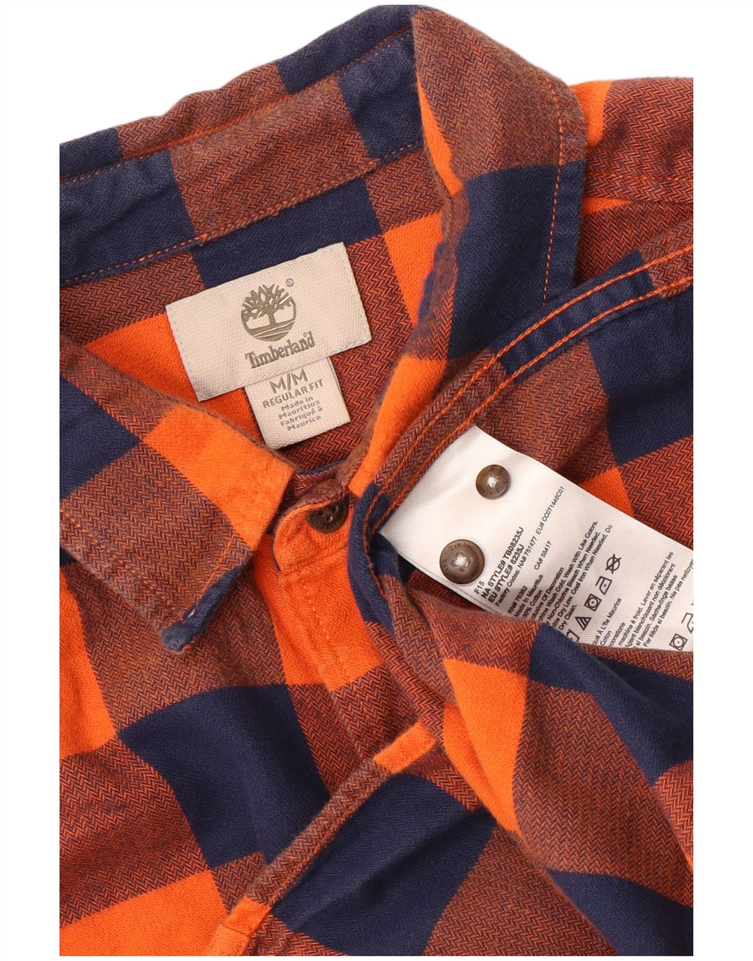 TIMBERLAND Herren-Flanellhemd mit normaler Passform, mittelorange karierte Baumwolle