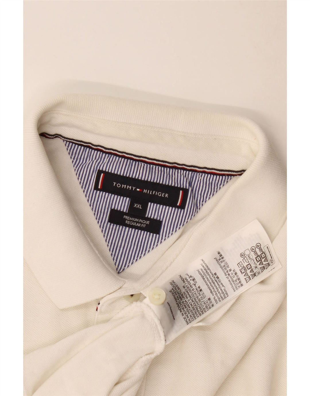 Tommy Hilfiger Herren-Poloshirt mit normaler Passform, 2XL, weiße Baumwolle