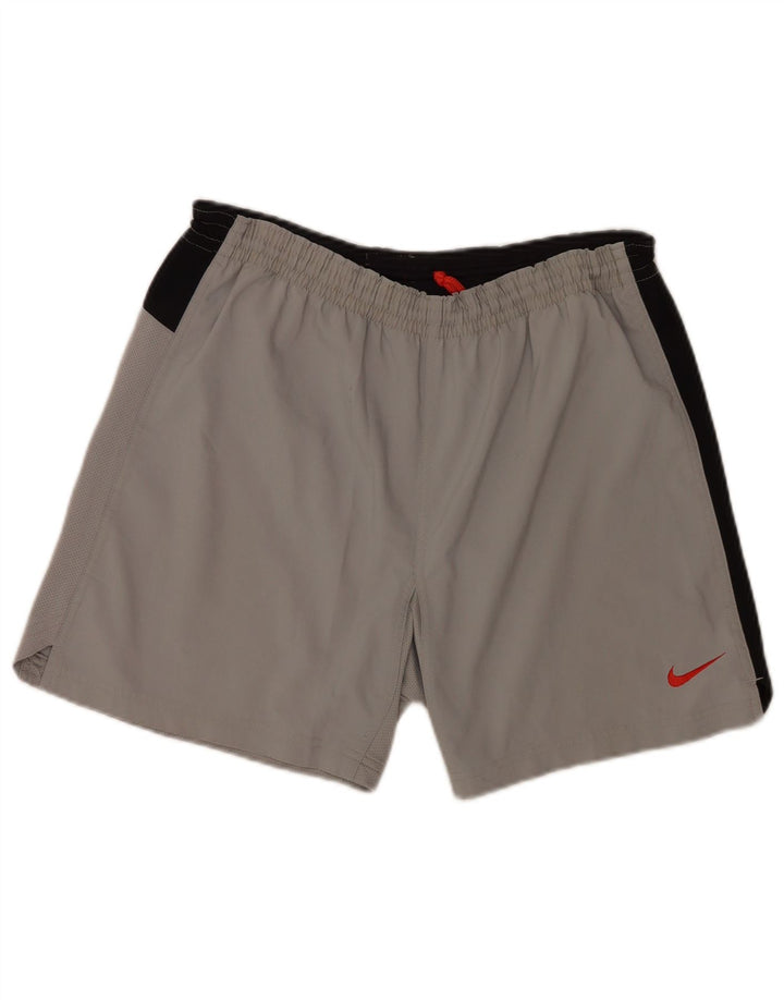 Nike Herren-Sportshorts aus mittelgrauem Colourblock-Polyester
