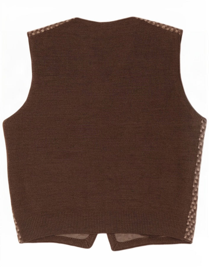 Vintage Herrenweste mittelbraun geometrisch