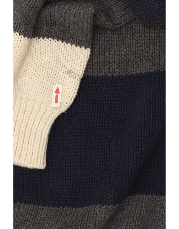 Nautica Herren-Pullover mit Rollkragen, groß, graue Baumwolle im Farbblockdesign