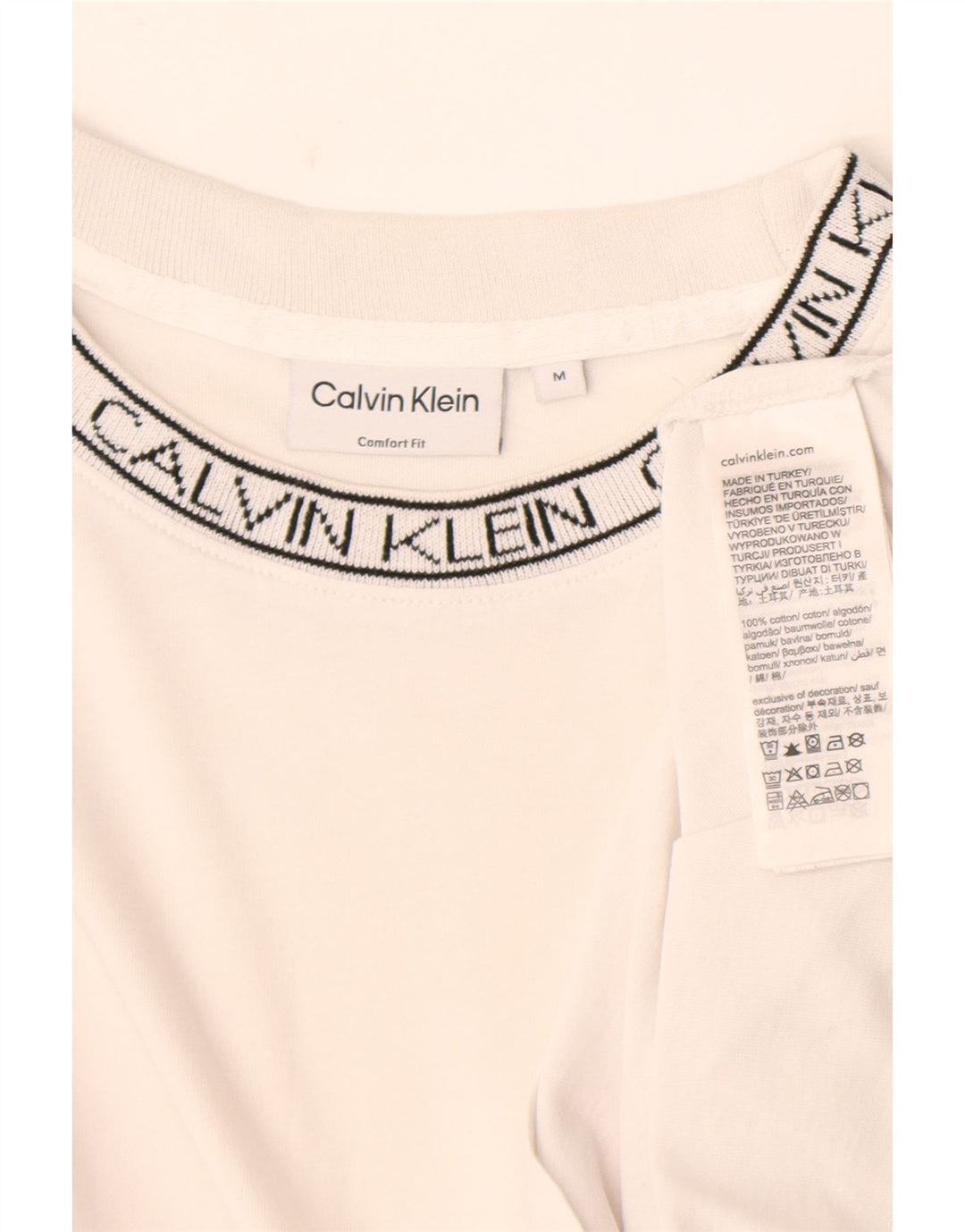 Calvin Klein Herren-T-Shirt mit Grafik, mittelweiße Baumwolle