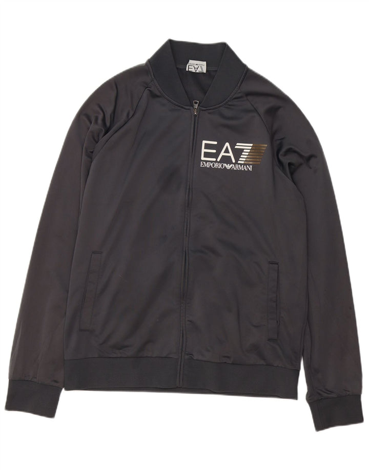 Emporio Armani Herren-Trainingsanzugoberteil mit Grafik, Größe L, grau, Polyester