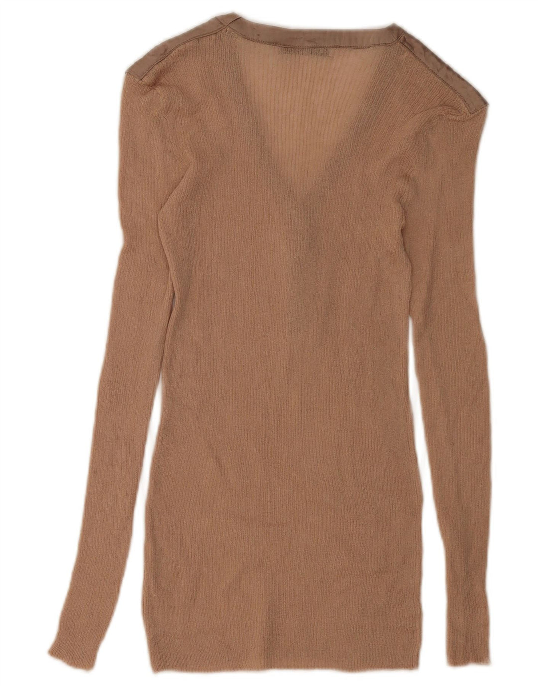 Zara Damen Top Langarm UK 10 Small Beige Colourblock