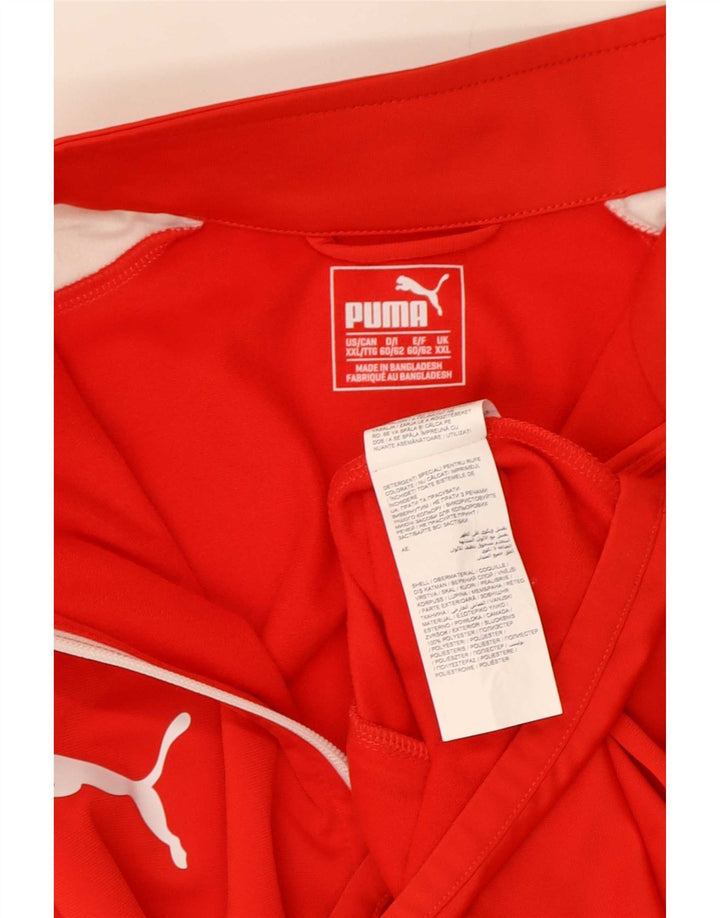 Puma Herren-Trainingsanzugoberteil, Jacke, 2XL, rotes Farbblock-Polyester