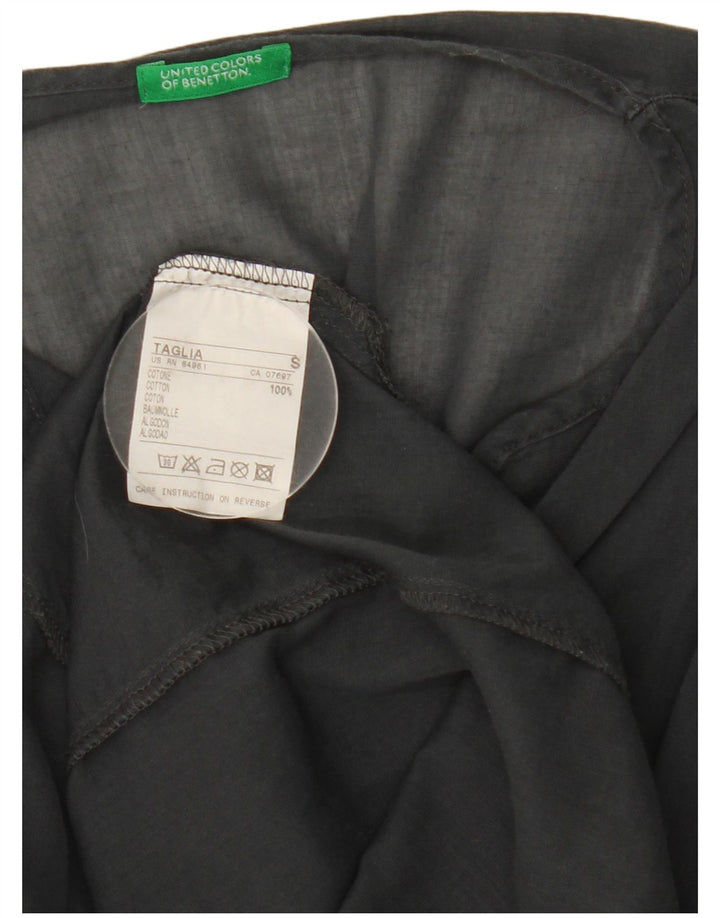 Benetton Womens Durchsichtiges übergroßes Tunikakleid UK 10 Small Graue Baumwolle
