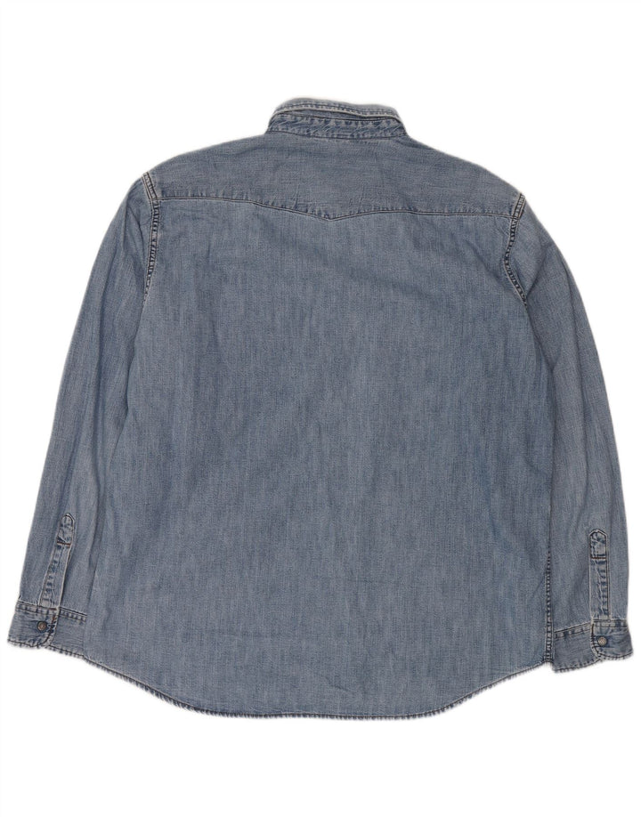 Carrera Herren Western-Jeanshemd 2XL Blau Baumwolle Klassisch