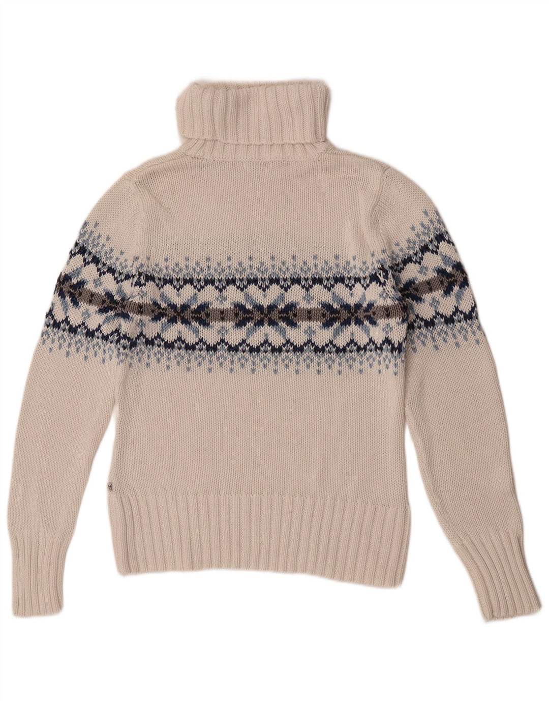 Rollkragenpullover für Damen von Tom Tailor, Gr. 14, Weiß, Fair Isle-Muster