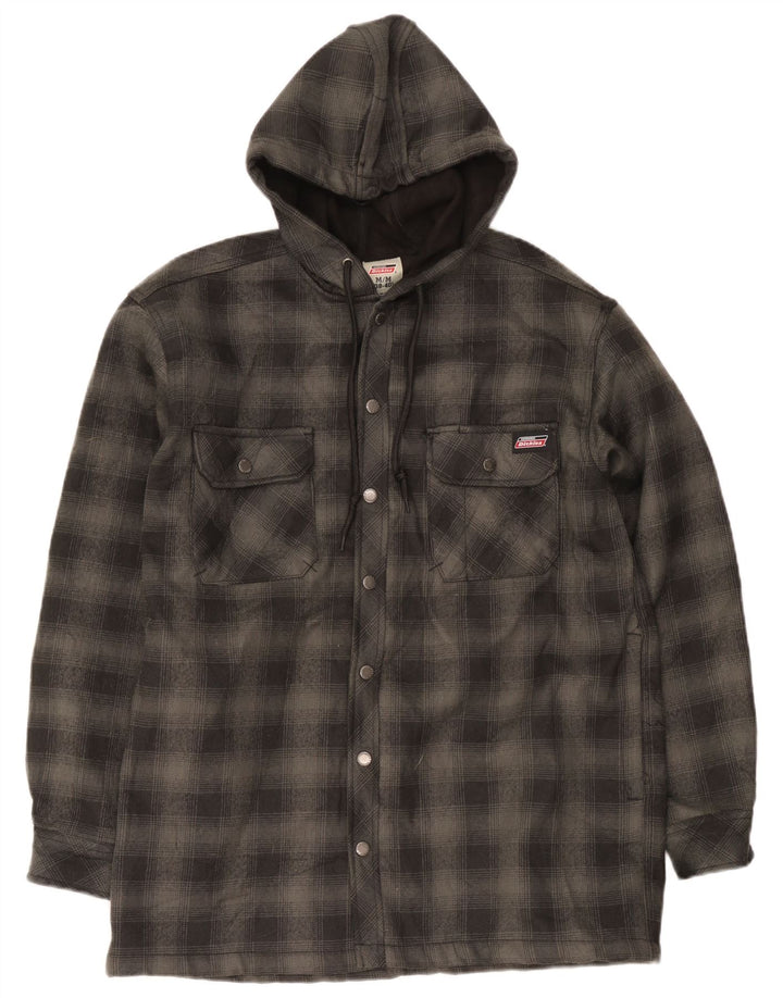 Dickies Herren-Lumberjack-Hemd mit Kapuze, UK 38/40, mittelgrau kariertes Polyester