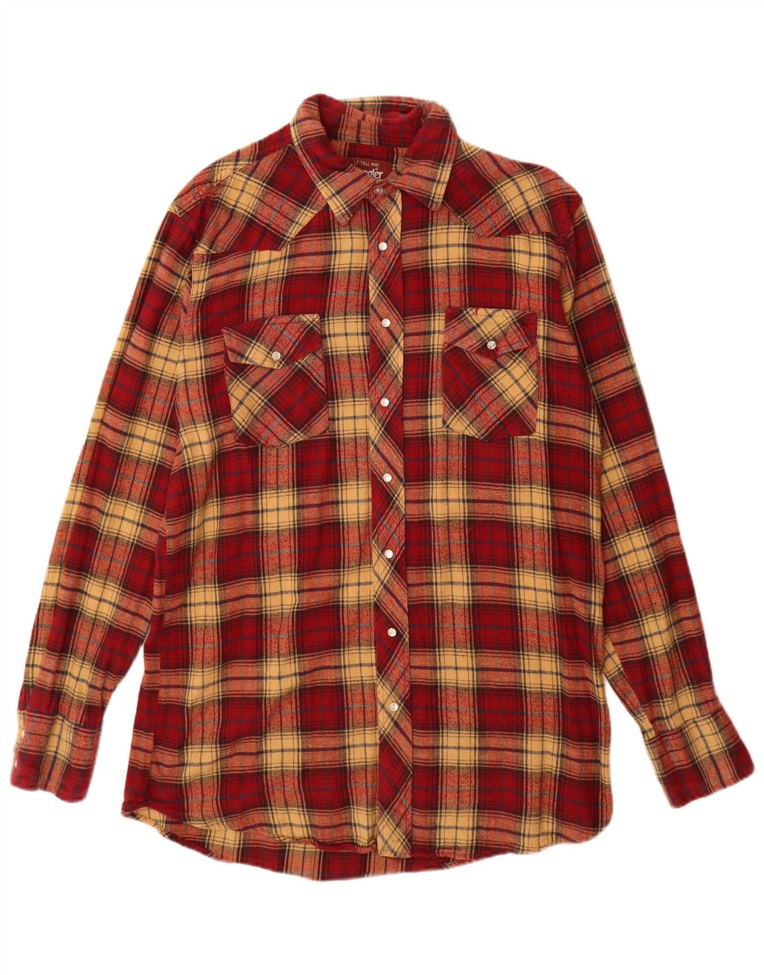 Wrangler Herren-Flanellhemd, groß, rot kariert