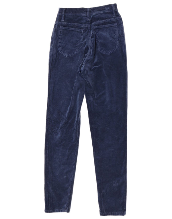 Emmanuel Schvili Damen Samt-Freizeithose IT 42 Medium W24 L30 Navy Bl