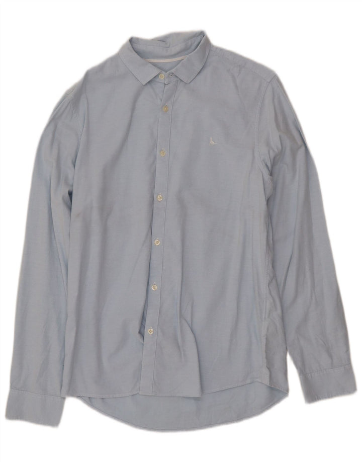 JACK WILLS Herren-Hemd mit klassischer Passform, mittelblaue Baumwolle