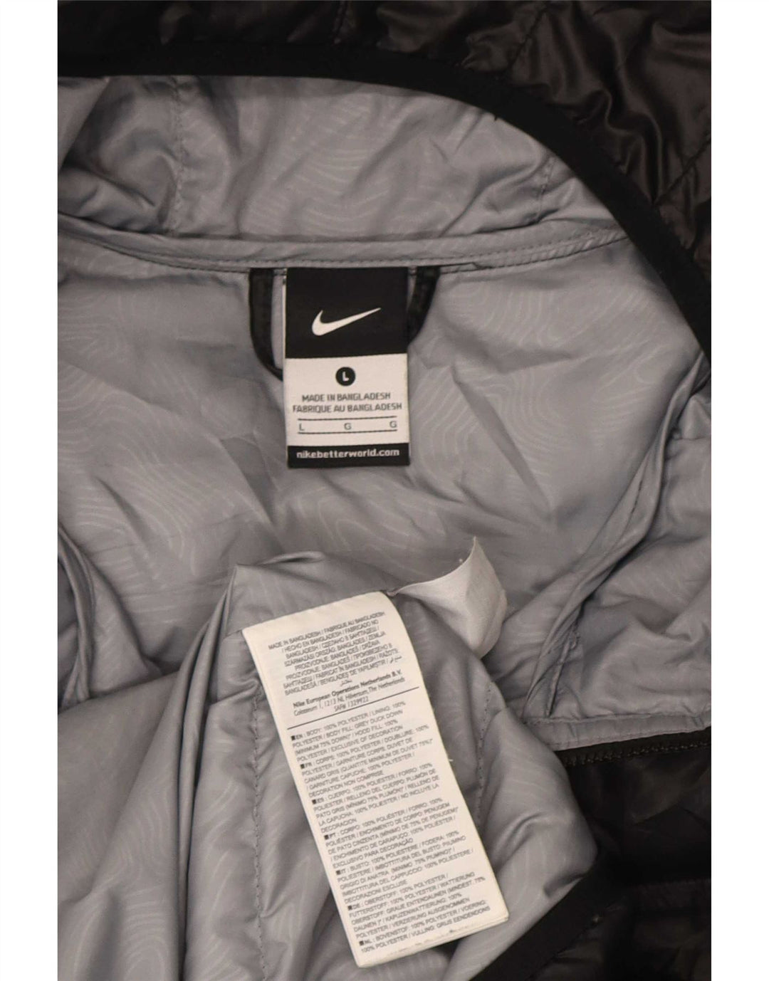 Nike Herren-Jacke mit Kapuze, gepolstert, UK 40, Größe L, Schwarz, Polyester
