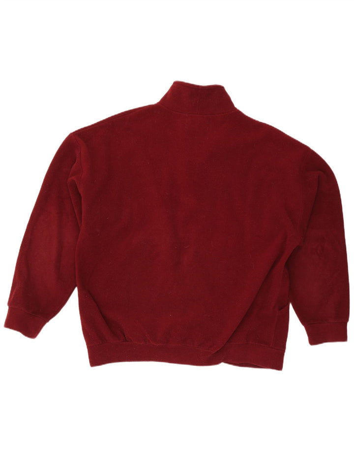 Vintage Herren Fleecejacke UK 42 XL Maroon Polyester
