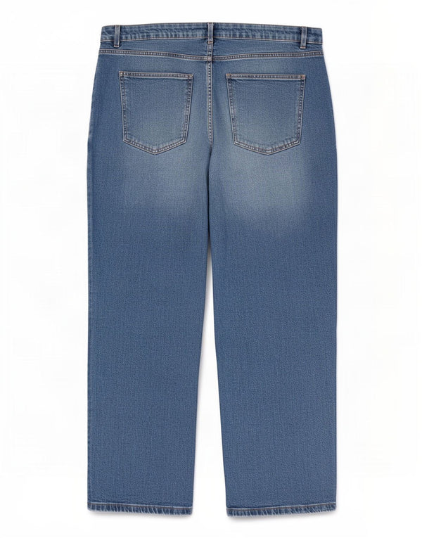 Marks & Spencer Damen-Jeans mit weitem Bein, UK 20, 2XL, W40, L28, blaue Baumwolle