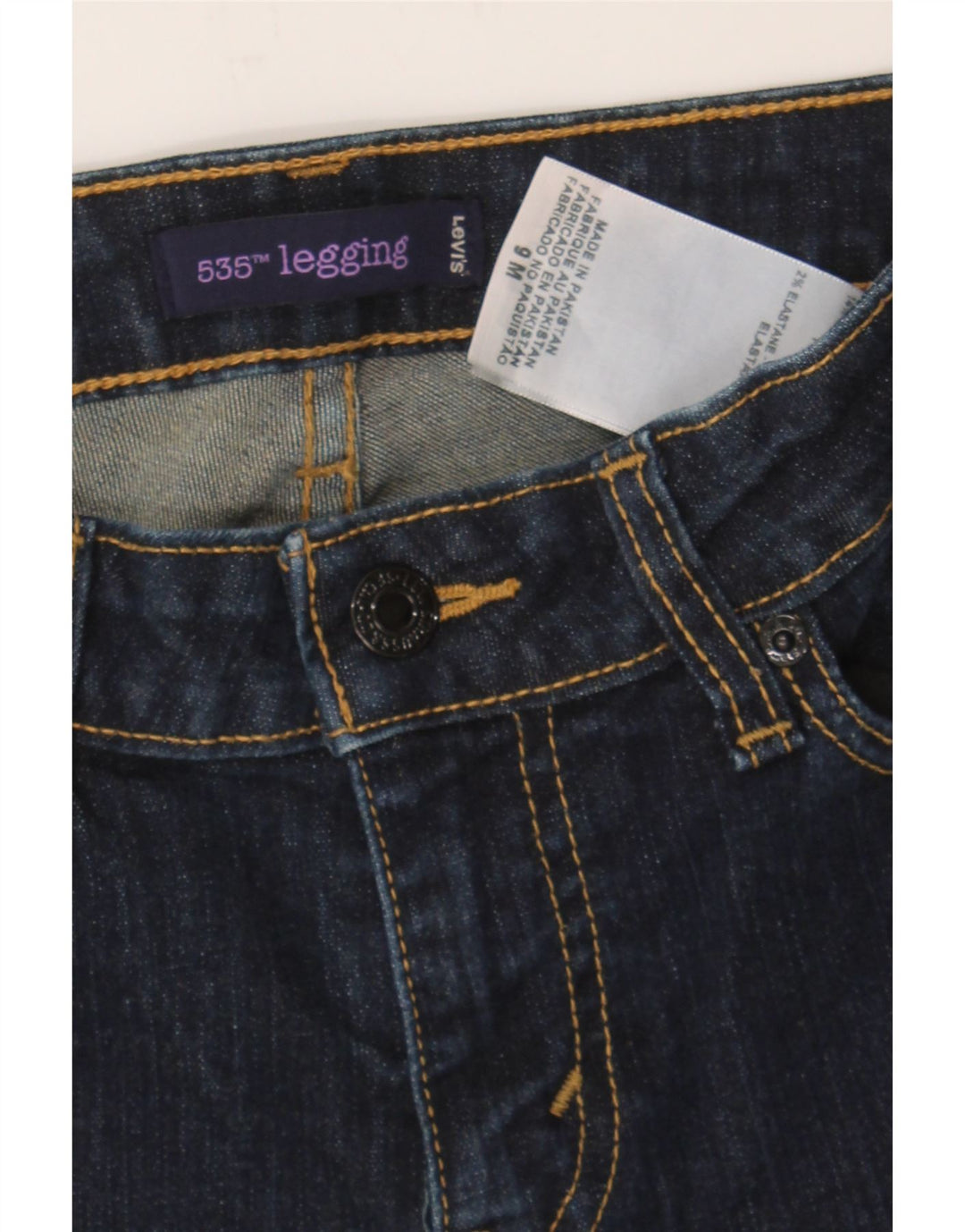 LEVI'S Womens 535 Jegging Jeans US 9 Medium W28 L30 Navy Blue Cotton Vintage Levi's and Second-Hand Levi's from Messina Hembry 
