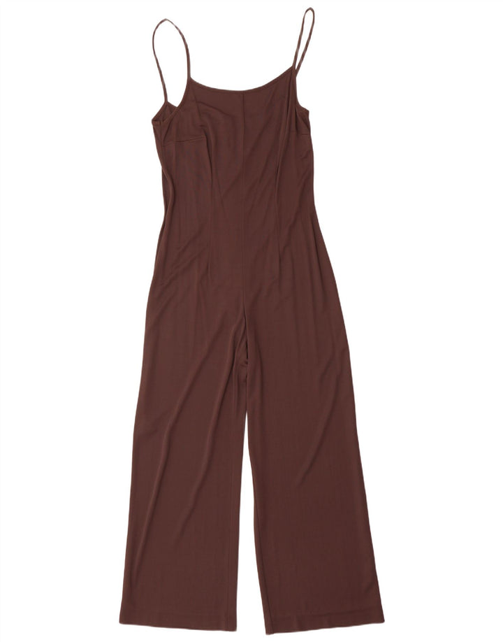 Vintage Damen Ärmelloser Overall UK 12 Mittelbraun