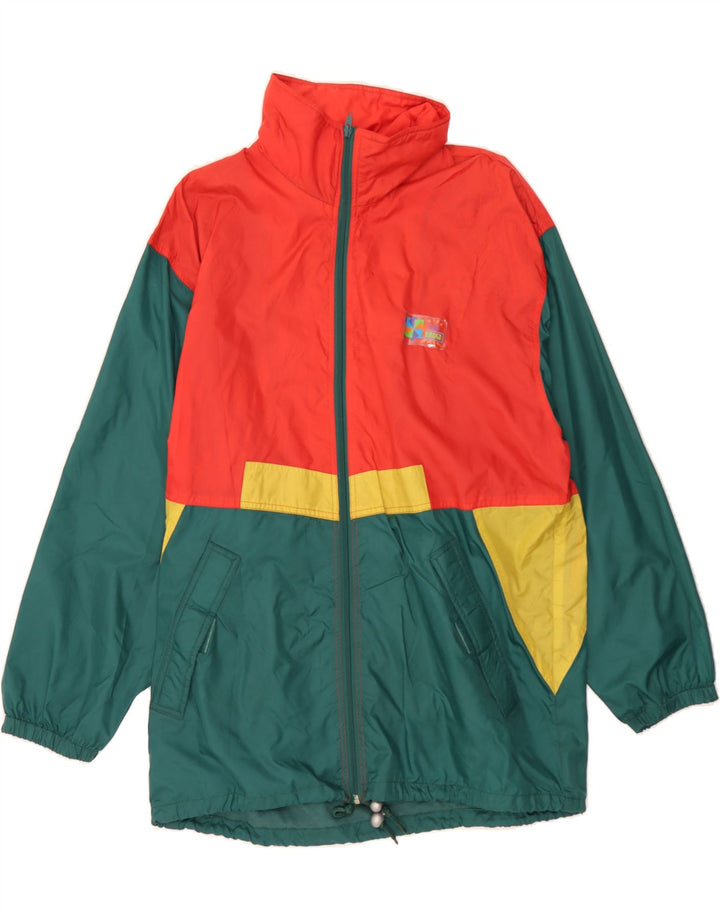 BRUGI Mens Hooded Rain Jacket UK 38 Medium Green Colourblock Polyamide Vintage Brugi and Second-Hand Brugi from Messina Hembry 