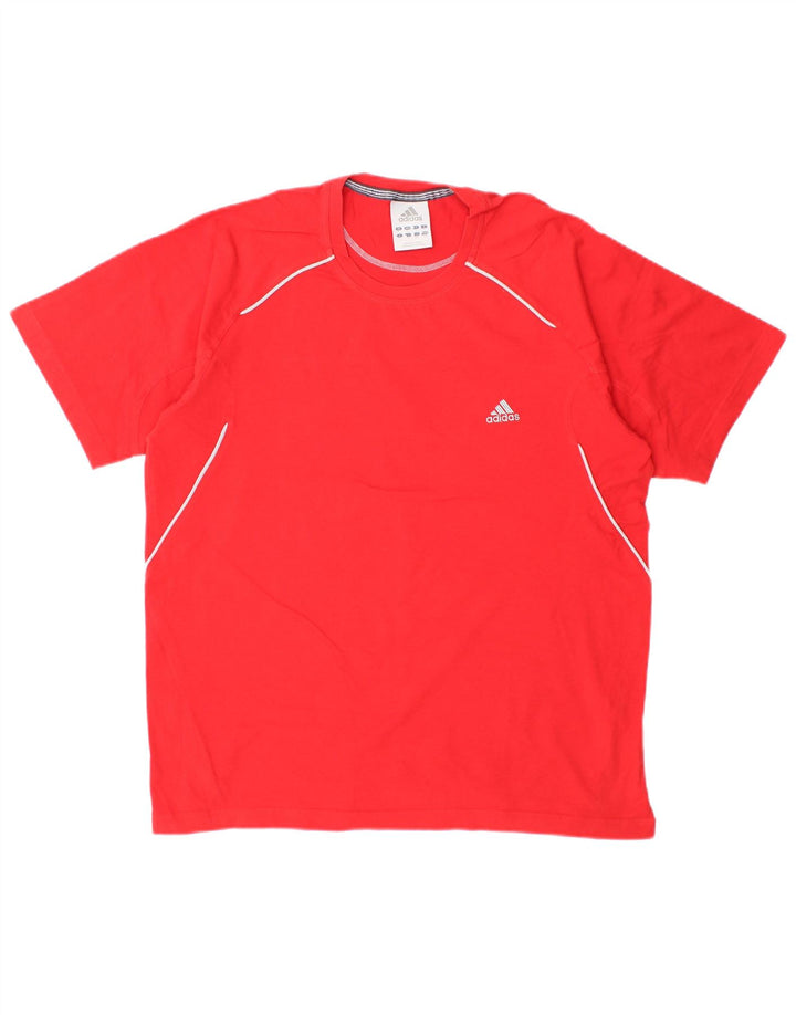 Adidas Herren T-Shirt Top Große rote Baumwolle