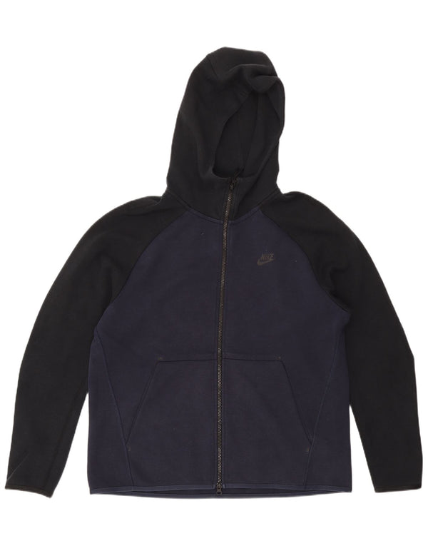 NIKE Herren-Kapuzenpullover mit Reißverschluss, groß, marineblau, Colourblock-Baumwolle