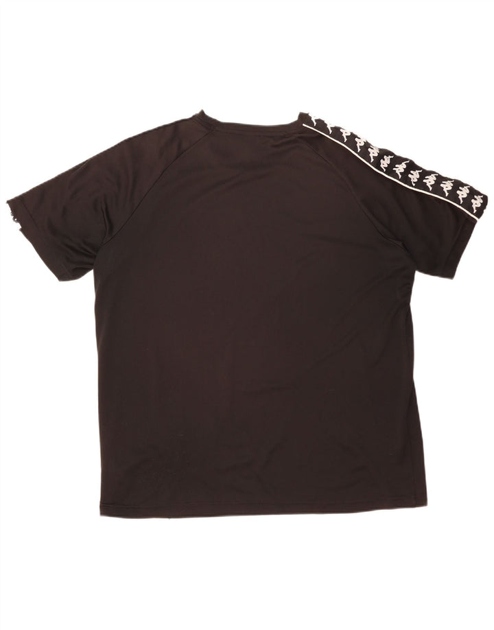 Kappa Herren Grafik T-Shirt Top 2XL Schwarz Colourblock Polyester