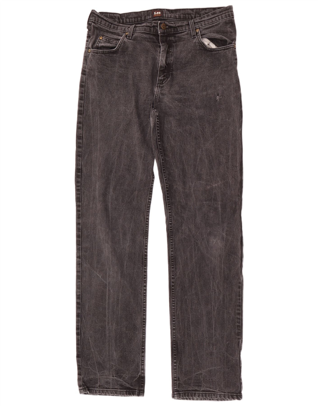Lee Herren Brooklyn Straight Jeans W36 L36 Schwarze Baumwolle