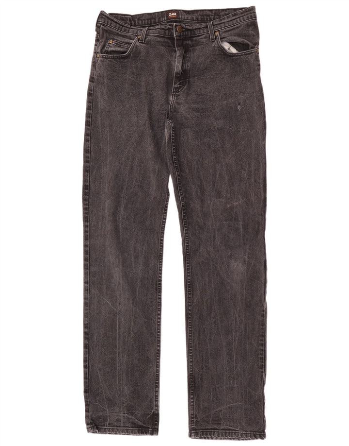 Lee Herren Brooklyn Straight Jeans W36 L36 Schwarze Baumwolle