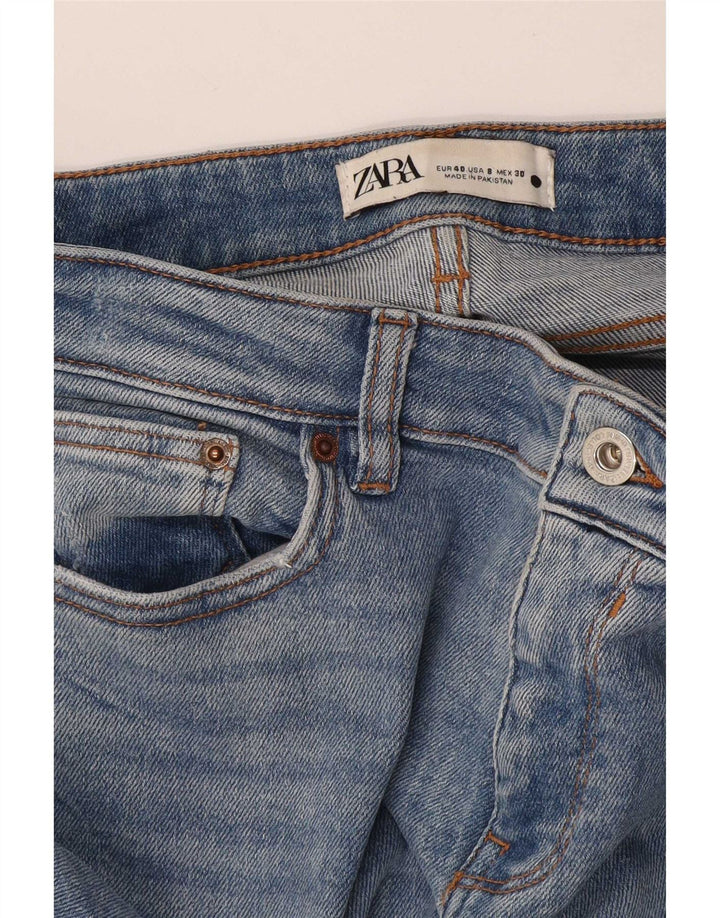 Zara Damen Distressed Skinny Jeans EU 40 Medium W30 L28 Blau