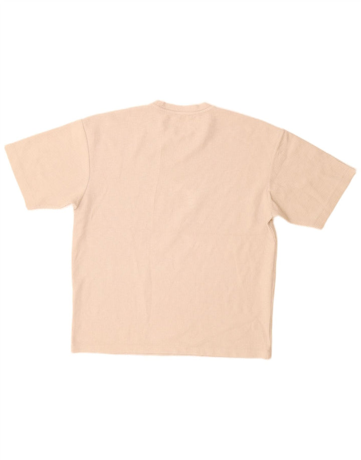 Zara Herren T-Shirt Top Small Beige Baumwolle