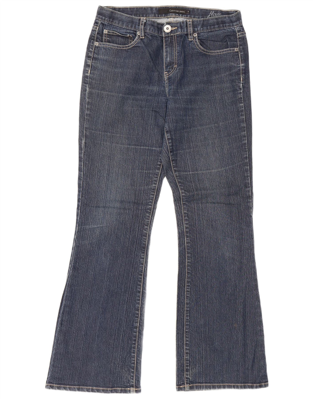 CALVIN KLEIN Damen Schlagjeans US 8 Medium W32 L31 Marineblaue Baumwolle