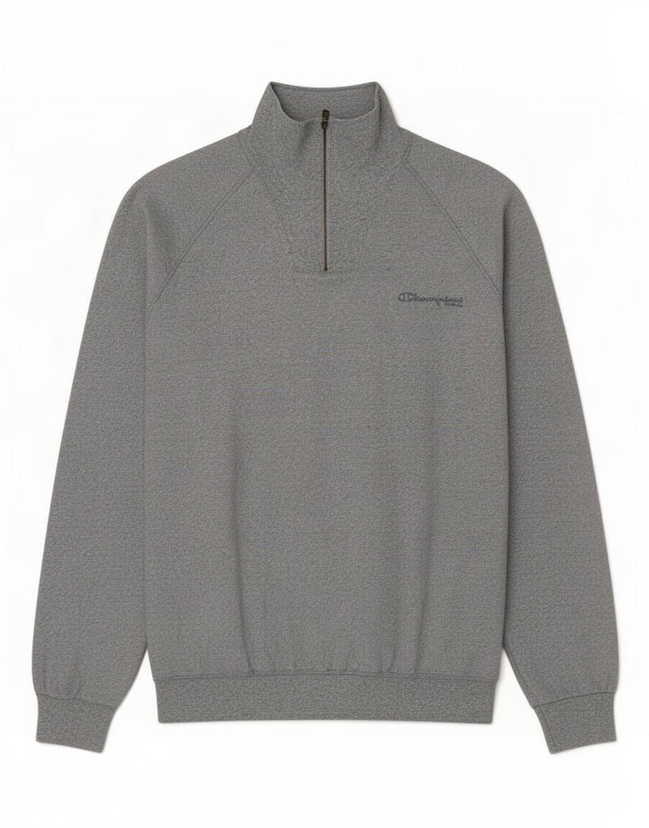 Champion Herren-Sweatshirt mit Reißverschluss am Hals, Größe L, Grau