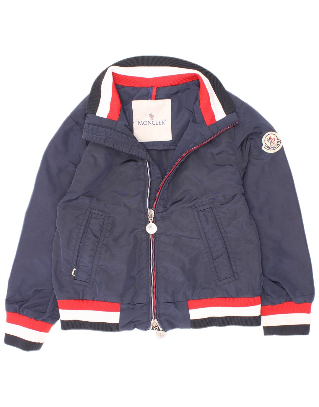 Moncler Bomberjacke für Jungen, 3–4 Jahre, marineblaues Colourblock-Polyamid