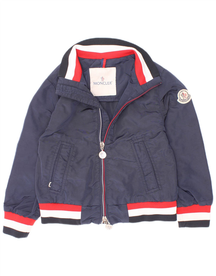 Moncler Bomberjacke für Jungen, 3–4 Jahre, marineblaues Colourblock-Polyamid