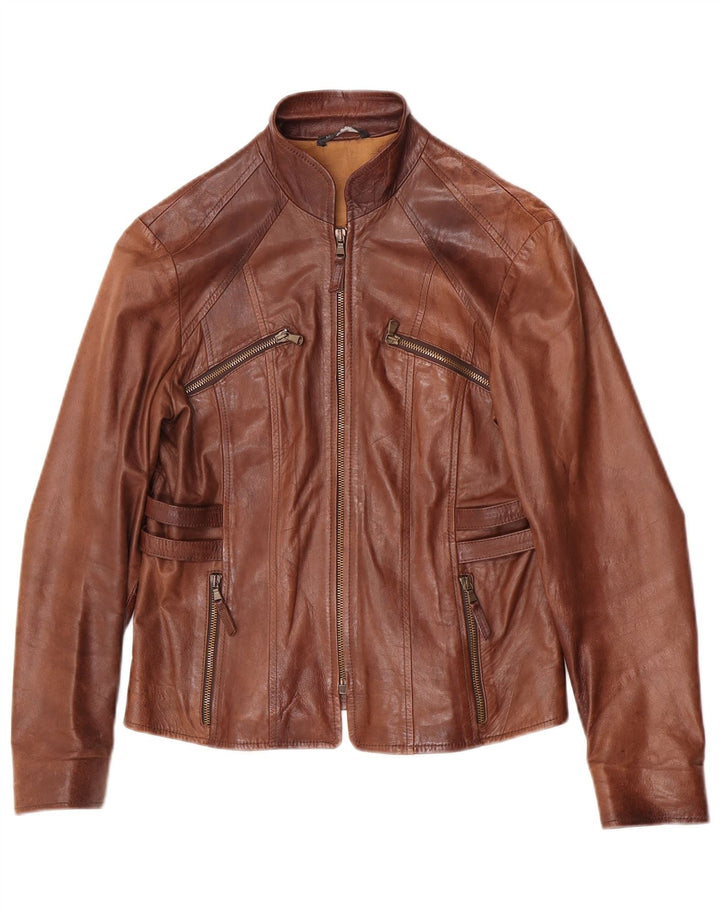 Vintage Damen Lederjacke IT 44 Mittelbraunes Leder