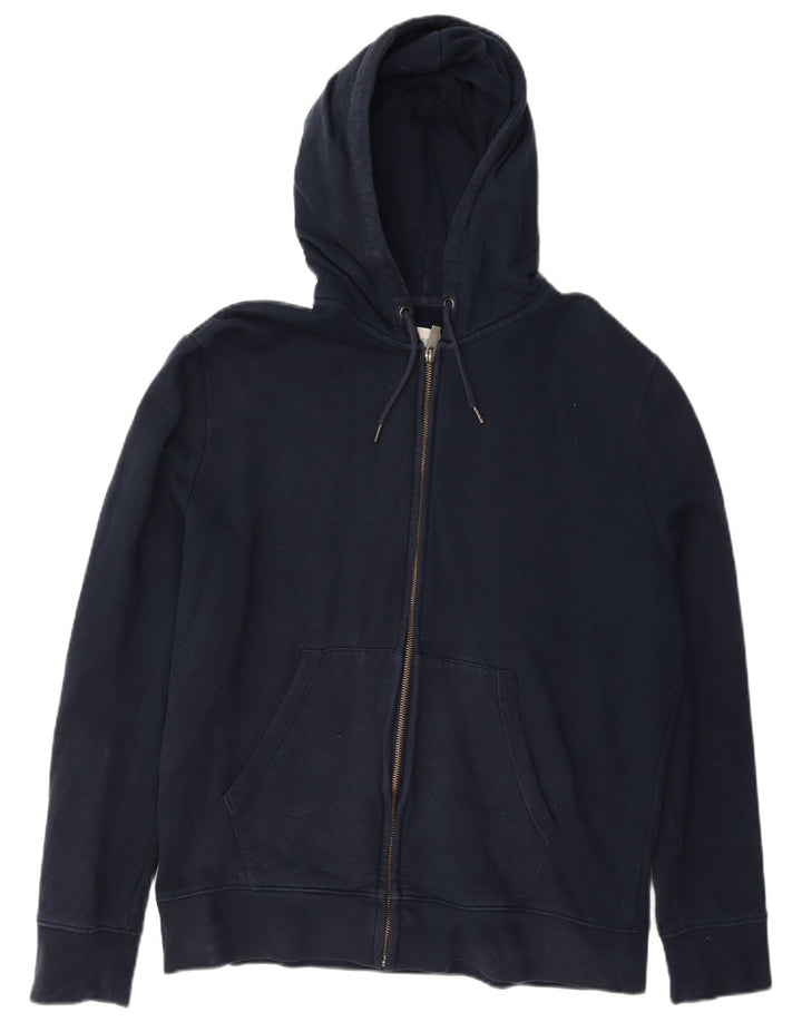 Marks & Spencer Herren-Kapuzenpullover mit Reißverschluss, groß, marineblau, Baumwolle