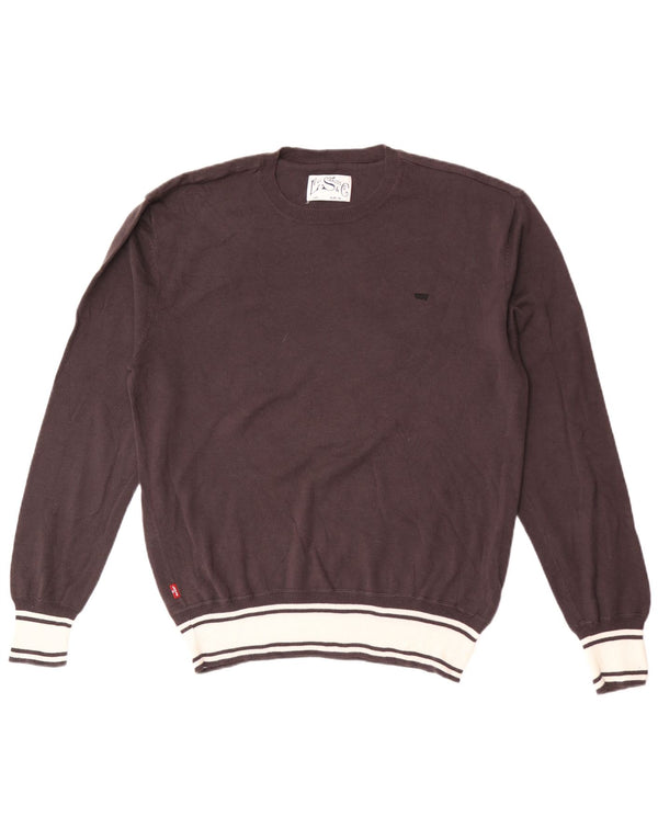 Levi's Herren-Pullover mit Rundhalsausschnitt, XL, braune Baumwolle