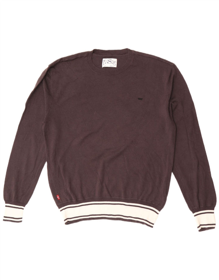 Levi's Herren-Pullover mit Rundhalsausschnitt, XL, braune Baumwolle