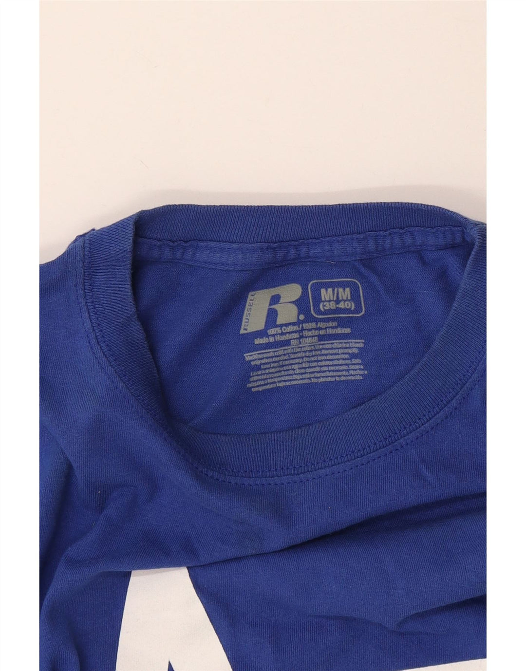 Russell Athletic Herren-T-Shirt mit Grafik, mittelblaue Baumwolle