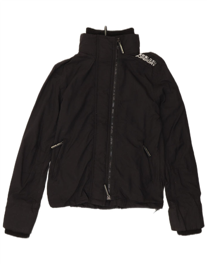 SUPERDRY Damen Windjacke UK 14 Mittelschwarzes Nylon