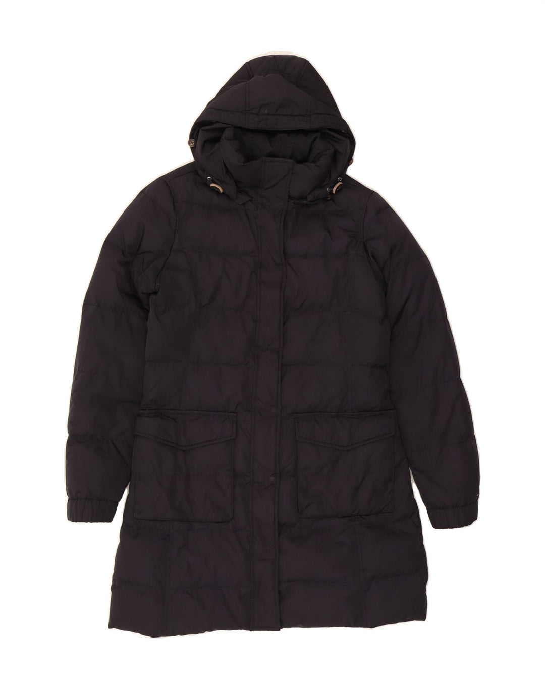 TOMMY HILFIGER Womens Hooded Padded Coat UK 16 Large Navy Blue Polyester Vintage Tommy Hilfiger and Second-Hand Tommy Hilfiger from Messina Hembry 