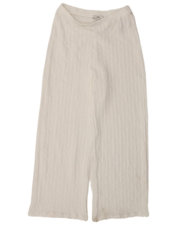 Marks & Spencer Damen-Freizeithose mit weitem Bein, UK 12, M, W30, L32, Weiß