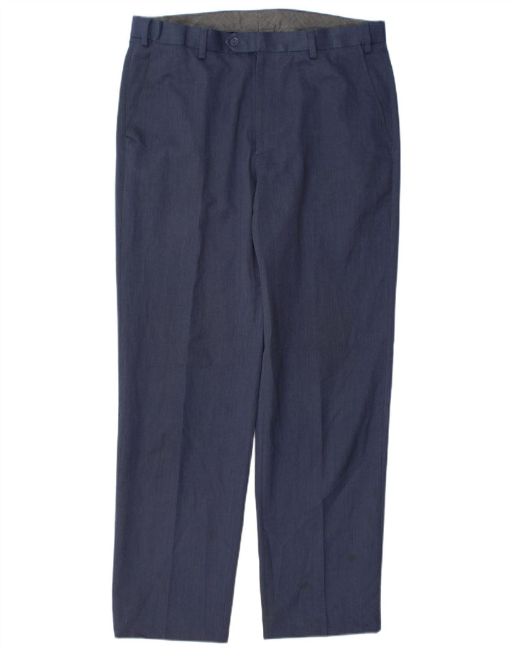 Marks & Spencer Herren-Anzughose mit normaler Passform, W34, L31, marineblaues Polyester