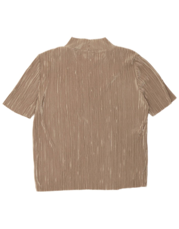 Zara Damen Bluse Top UK 14 Medium Beige