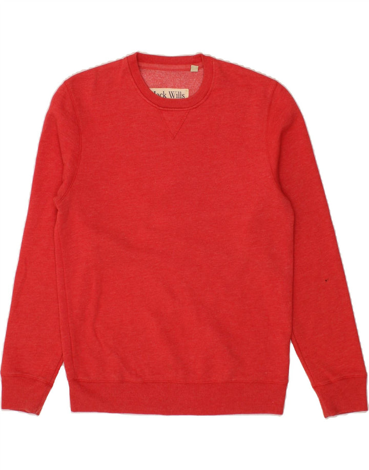 JACK WILLS Mens Graphic Sweatshirt Jumper Medium Red Cotton Vintage Jack Wills and Second-Hand Jack Wills from Messina Hembry 