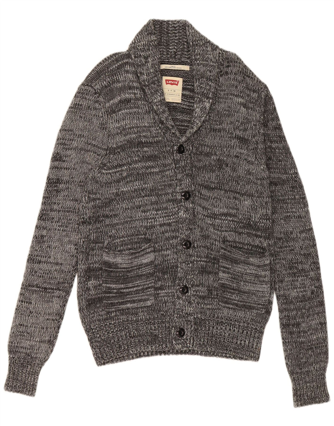 Levi's Herren-Strickjacke mit schmaler Passform, kleine, grau gefleckte Viskose