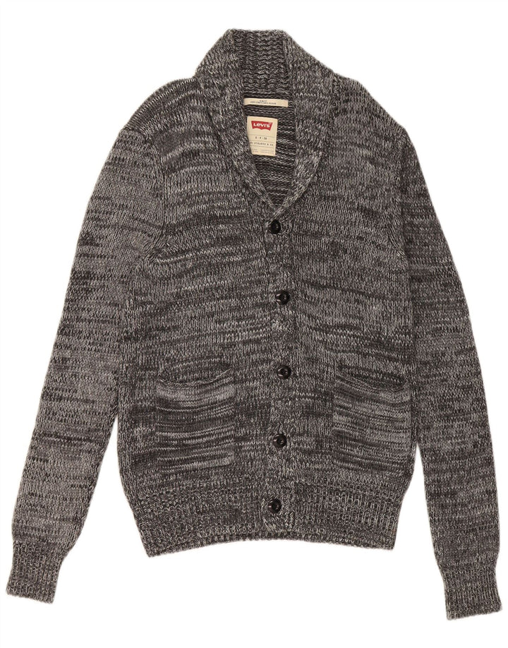 Levi's Herren-Strickjacke mit schmaler Passform, kleine, grau gefleckte Viskose
