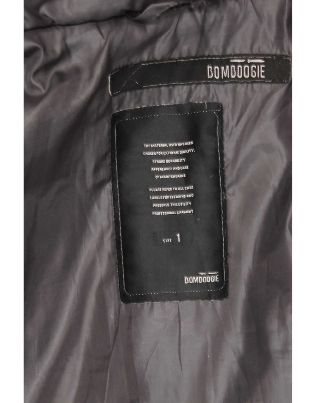 Bomboogie Damen-Kapuzen-Übergröße, gepolsterte Jacke, US 1 XS, graues Polyester