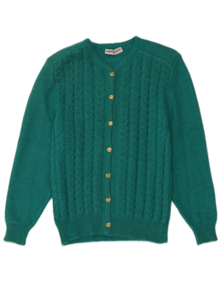Vintage Damen Cardigan Pullover IT 44 Mittelgrün Mohair